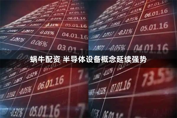 蜗牛配资 半导体设备概念延续强势